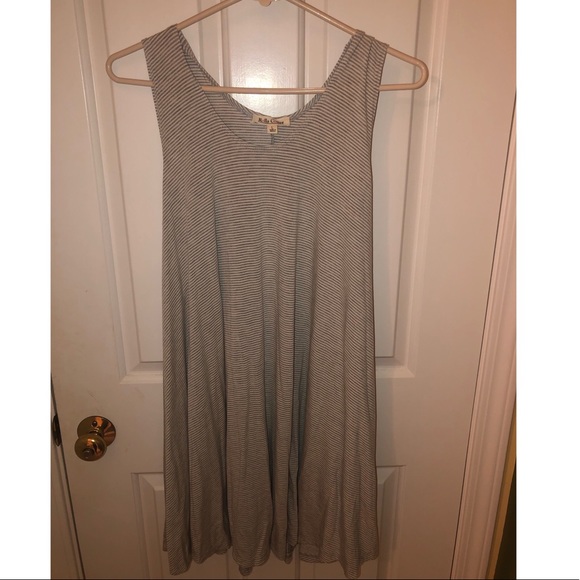 Gray and White Striped Dress - Picture 1 of 4